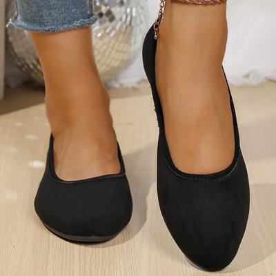 Mode Knapp Schwarz Leichte Ballerinas Schuhe Damen Frühling Herbst Weiche Faux Wildleder Ballerinas Frau Flach Slip On Causal Schuhe Weiblich