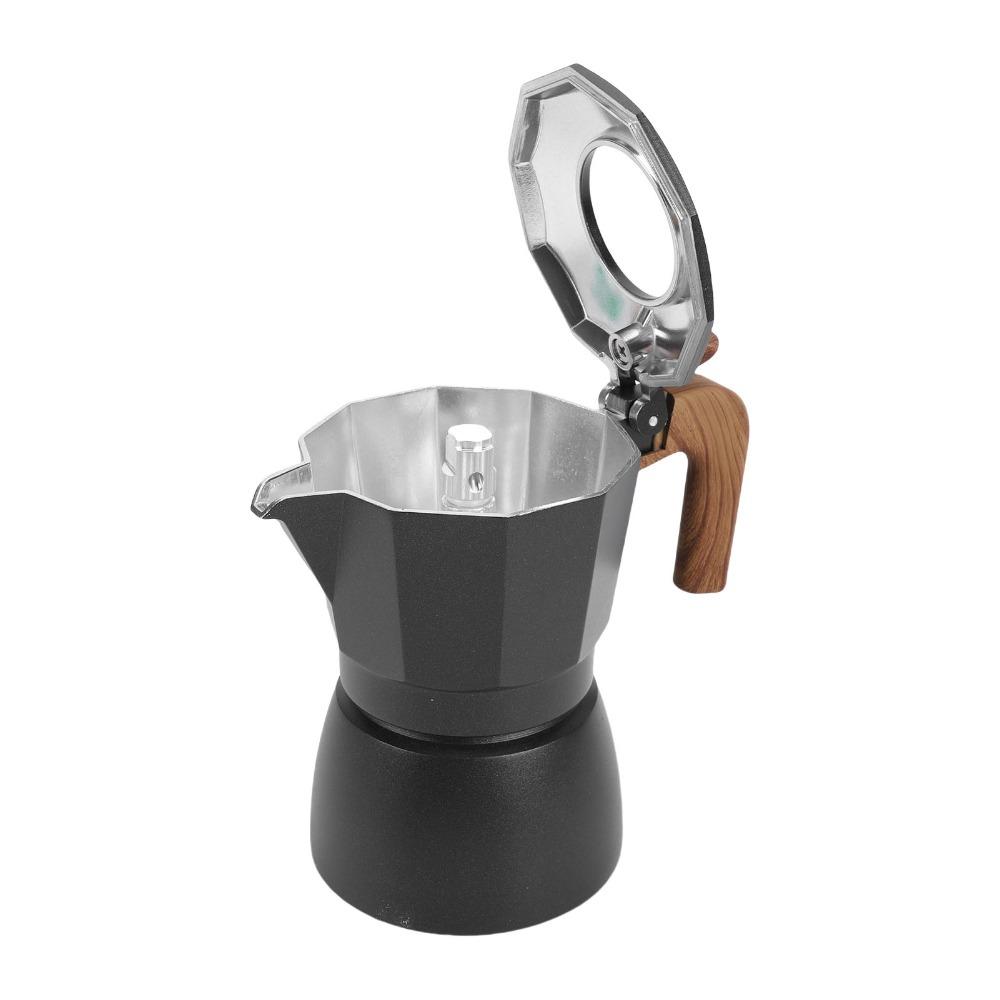 2 Cup Capacity Stovetop Espresso Maker Double Valves Moka Pot For Mocha Coffee