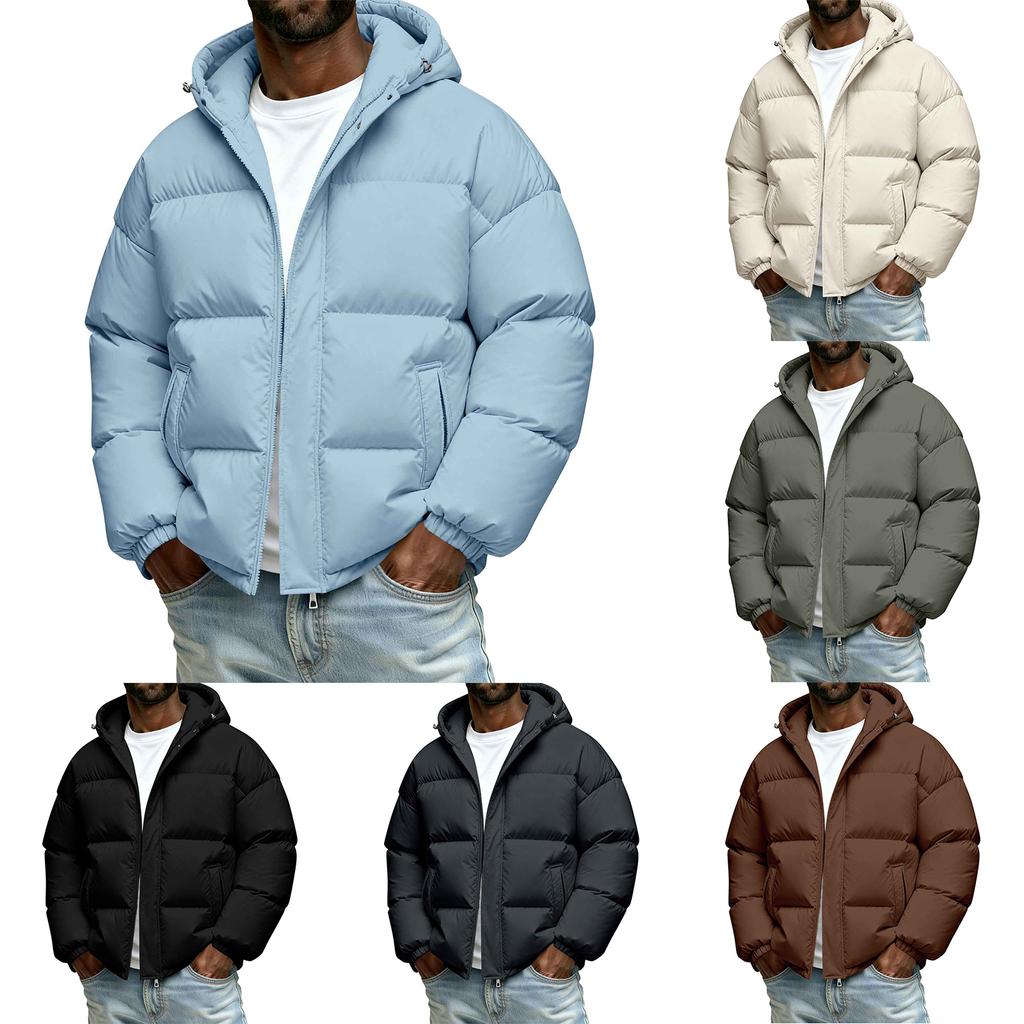 Herren Einfarbig Kapuzenjacke mit Fleecefutter Lässige und warme Oberbekleidung für Paare