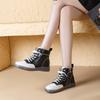 Scarpa singola alta in vera pelle da donna 2026 stivaletti corti taglie forti suola in pelle di vacchetta cerniera laterale stivaletti corti