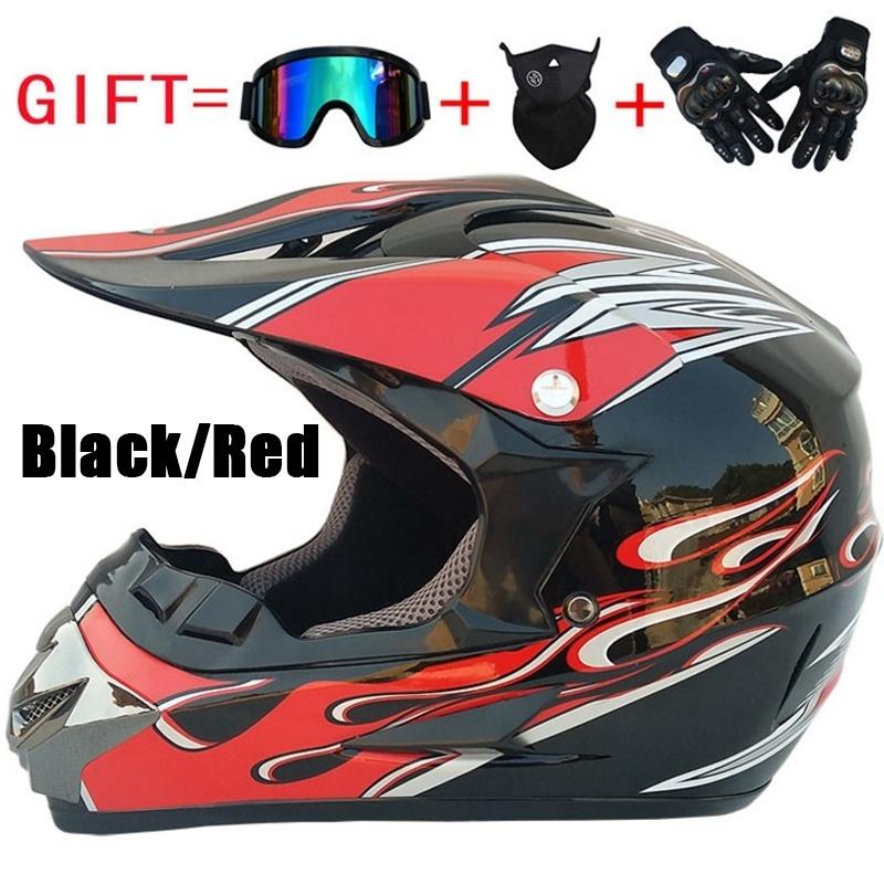 Off-road Mountain Full Face Men Motorcycle Helmet Racing Helmet  Free Gift Goggles Mask Glove