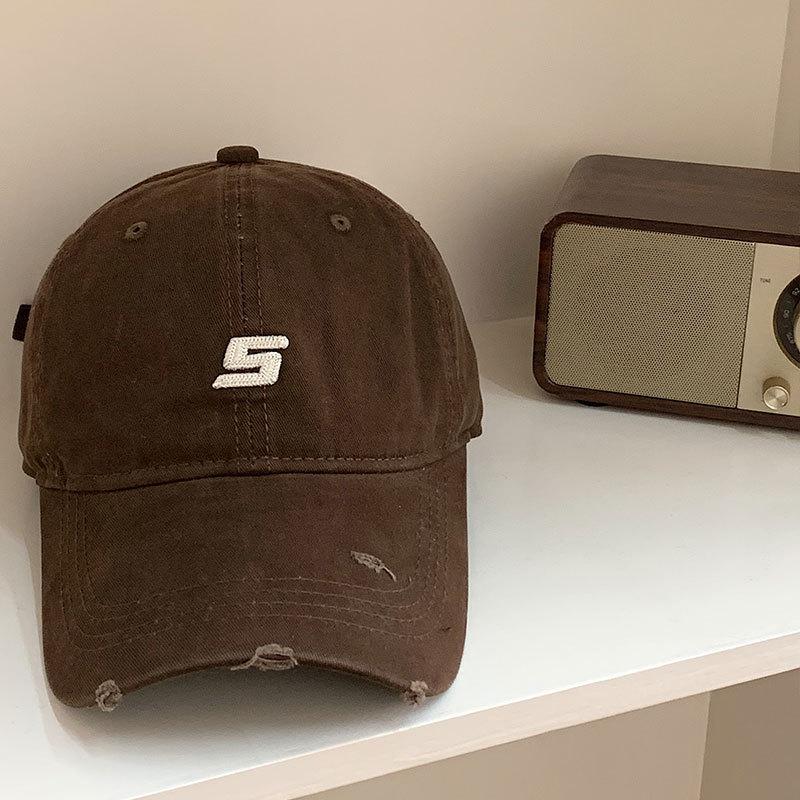 Baseball Hat for Women's American Retro Letters Korean Versatile Face Showing Small Soft Top Trendy Duck Tongue Cap