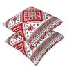 Bold Colorful Ukraine Style Vyshyvanka Embroidery Bohemian Geometric 2 Pcs Square Pillowcase Pillow Cover Cushion Throw Pillow