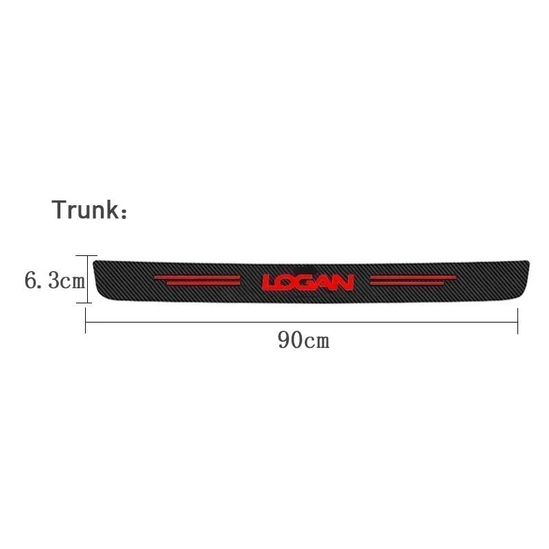 Carbon Fiber Car Door Threshold Stickers Tape for DACIA Logan Badge Duster Spring Lodgy Dokker Trunk Sill Protective Film Decals