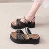 Woman Shoes Bow Platform Black Roman Style Sandals for Women 2025 Trending Asian Size on Sale Wholesale Pvc Daily Low Price Shoe