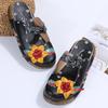 2025 Summer Ethnic Style Women's Handmade Floral Sandals with Thick Sole