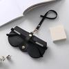 1 Lychee Embossed Glasses Case, Cute Hanging PU Leather Sunglasses Reading Glasses Storage Bag,