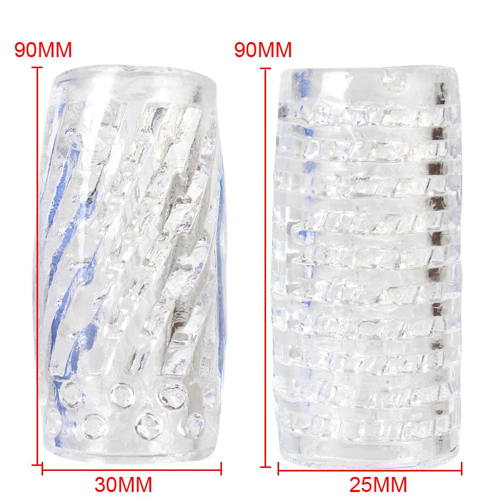 Transparentní mužská masturbátor umělá kočička vaginální pro muže 18 Glans Sací penis Pumpa Hroty Sexuální hračky na cvičení Erotika