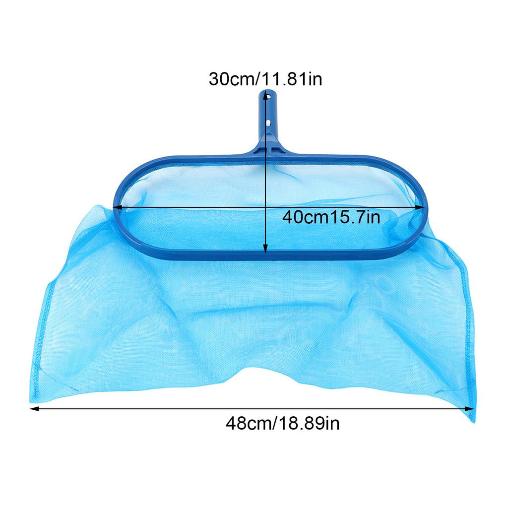 Blauer Laubsauger aus Kunststoff, feines Netz, tiefe Tasche, Reinigungswerkzeug für Schwimmbecken, Teiche und Wannen