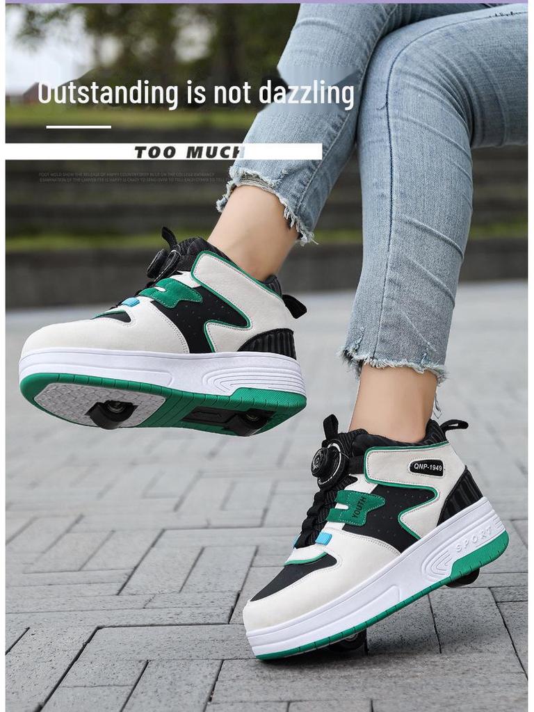 2024 Παιδικά Αθλητικά Παπούτσια Τρεξίματος με Διχτυωτό Διπλό Τροχό - Παπούτσια Πατινάζ με Αθλητική Αγκράφα