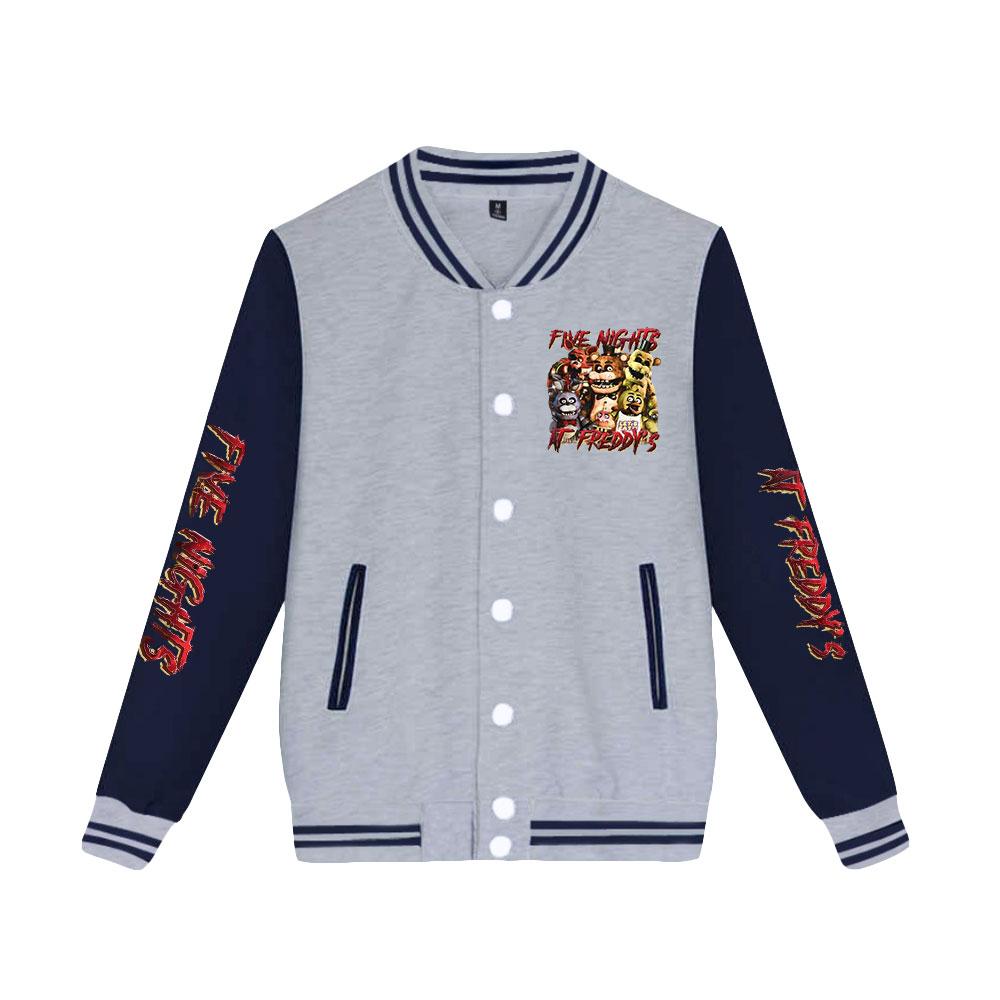 Moda unisex pentru fanii Five Nights At Freddy's Hanorac de baseball imprimat Femei Bărbați Jachete sport în aer liber