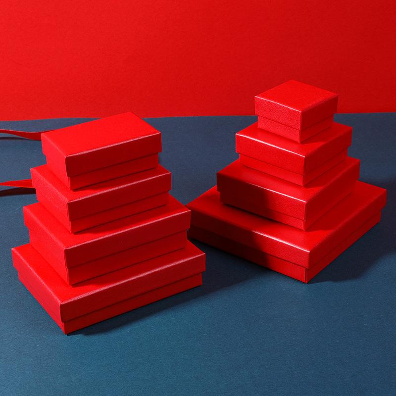 5pcs Paper Jewelry Box For Ring Earrings Pendant 9x9x3cm Display Packaging Wedding Birthday Party Gifts Organizer Holder Boxes