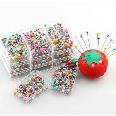 400pcs Round Head Cloth Dressmaking Wedding Pearl Corsage Florist Sewing Pins