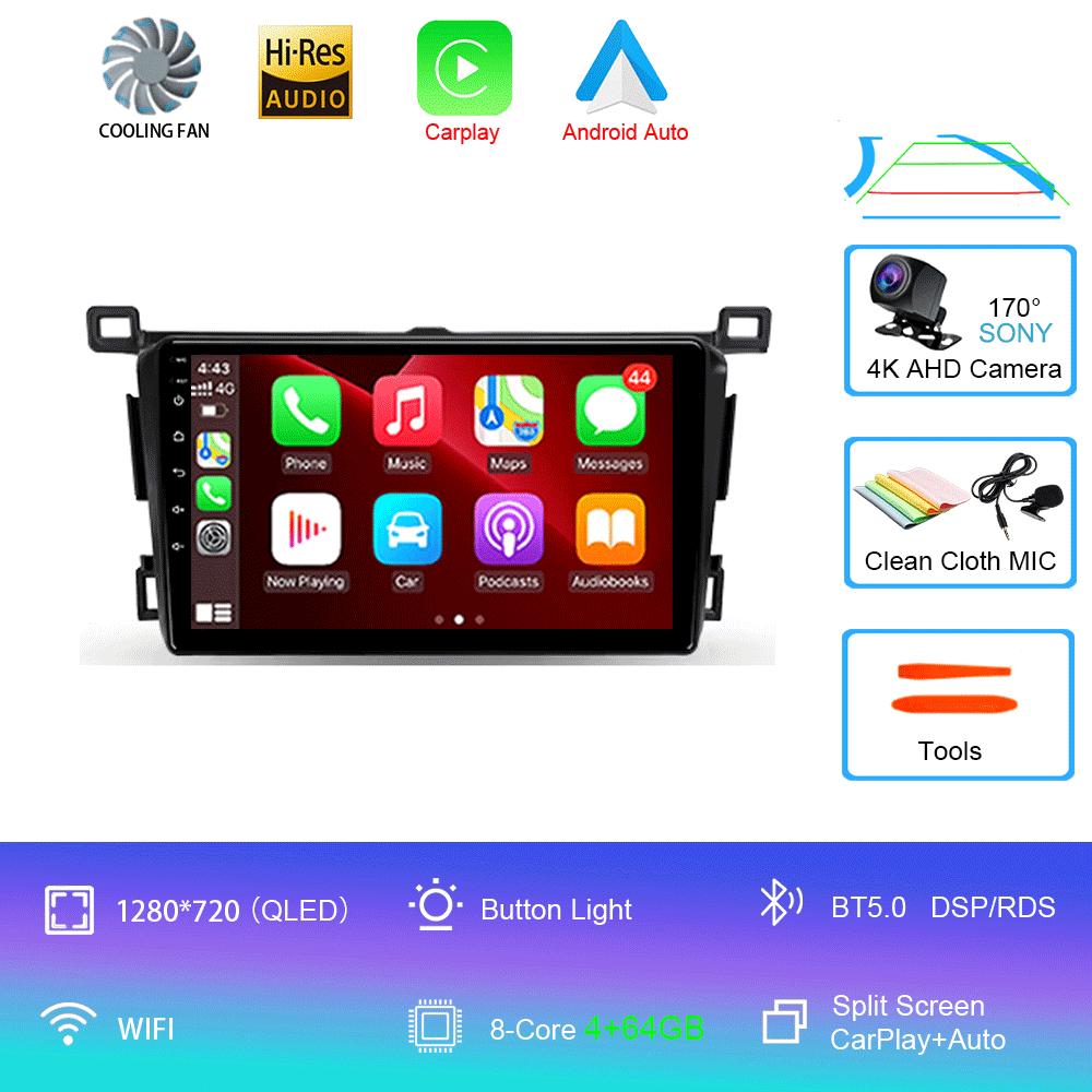 Android 14 For Toyota RAV4 Rav 4 2013 2014 2015 - 2019 Carplay Auto Car Radio GPS Navigation DSP 360 Camera 2 Din Video Stereo