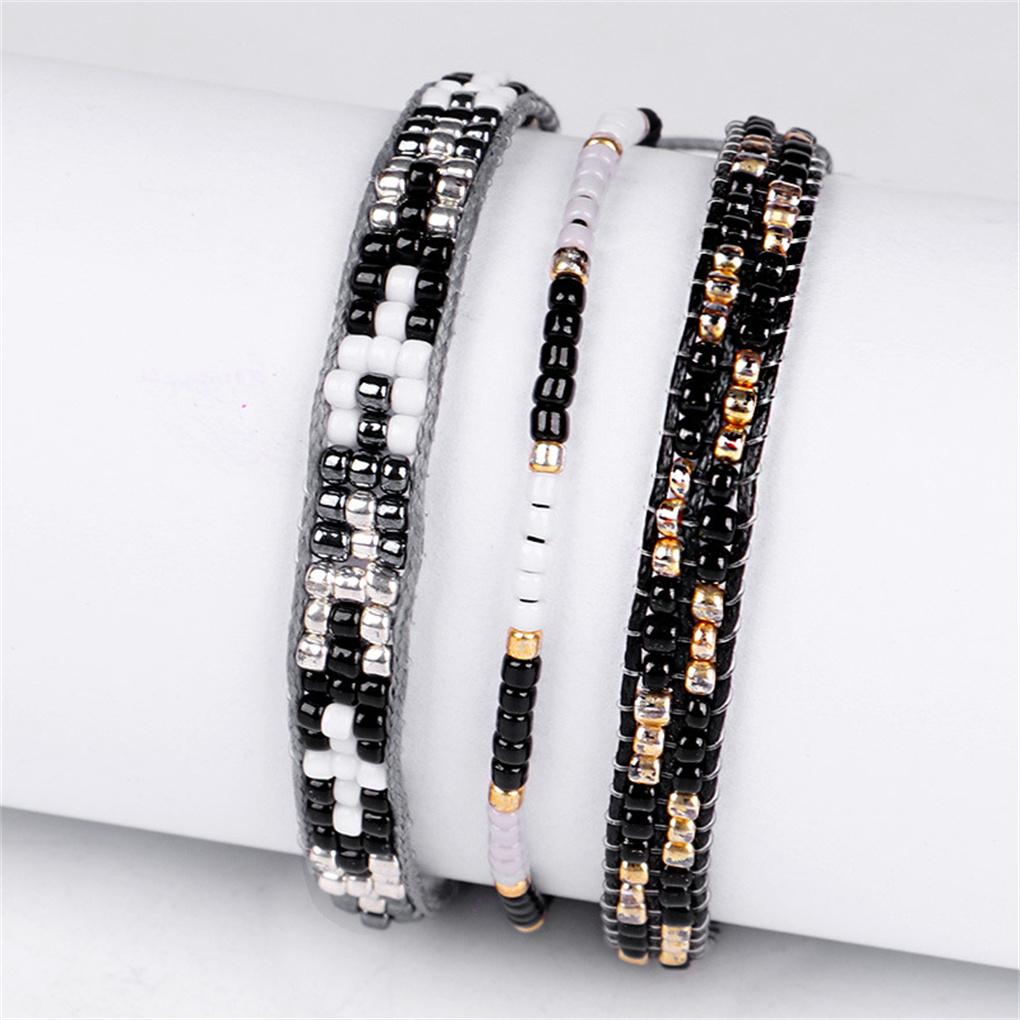 1 Set Beaded Bracelet Adjustable Strand Comfortable Braided Bracelets Handmade Jewelry Sets Women Accessories for Teen Girls