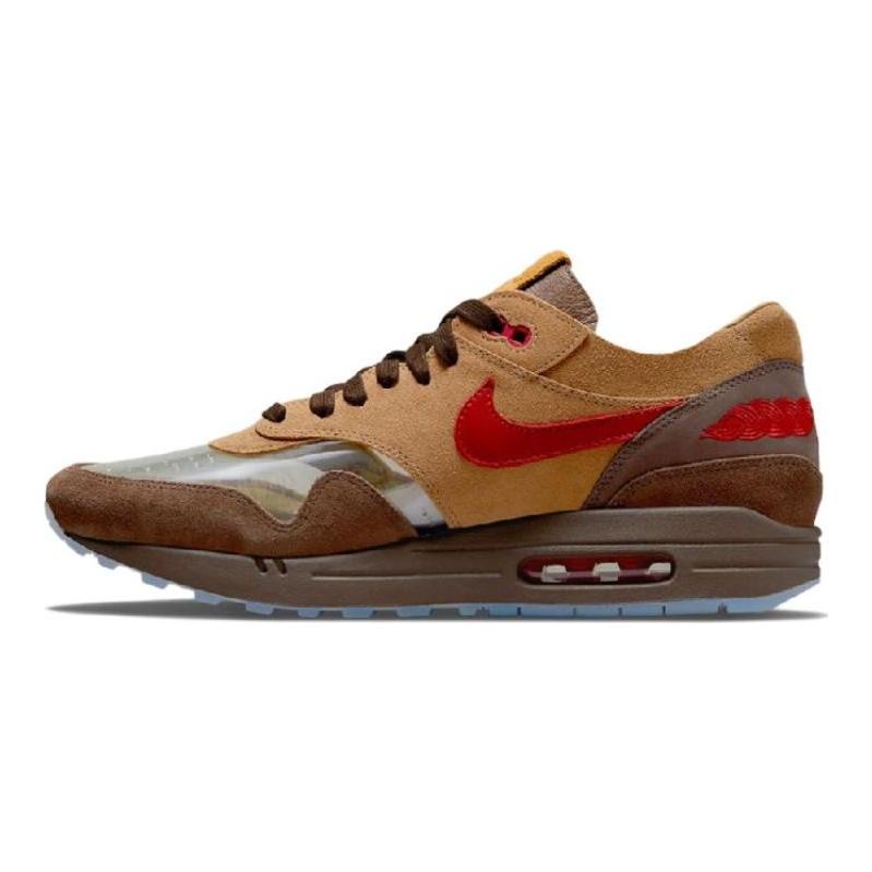 Nike CLOT X  Air Max 1 Tea Leaf Brown Death Kiss 2.0 Tea Leaf Lässige Sneaker Unisex-Sneaker Gelb DD1870-200(S-BOX)