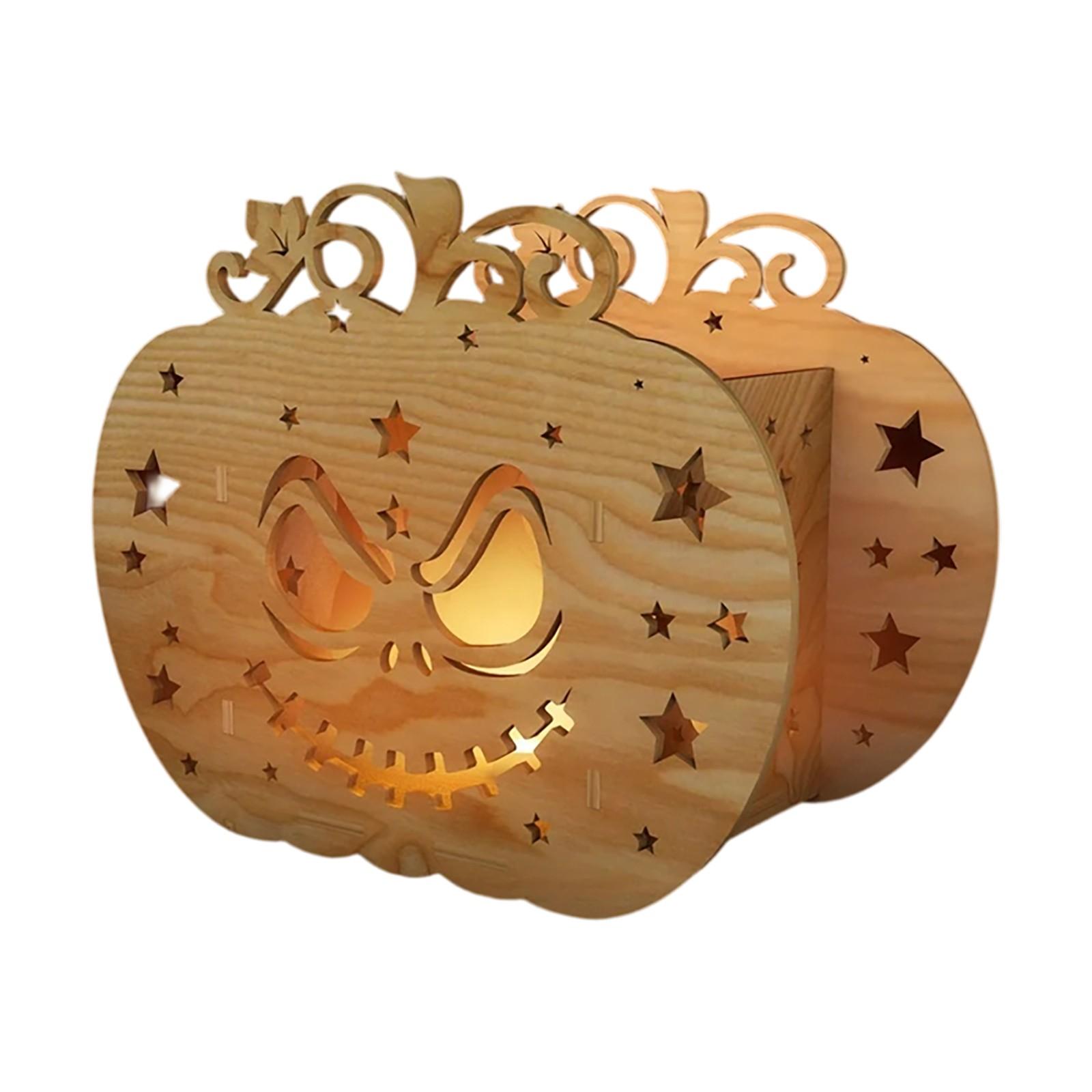 

Хэллоуин Злая Тыква Подсвечник Украшение, Деревянные Поделки, Праздничные Подарки для Друзей One Size