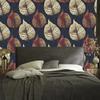 Watercolor autumn trees and leaves wallpaper for living room and bedroom 50x1000