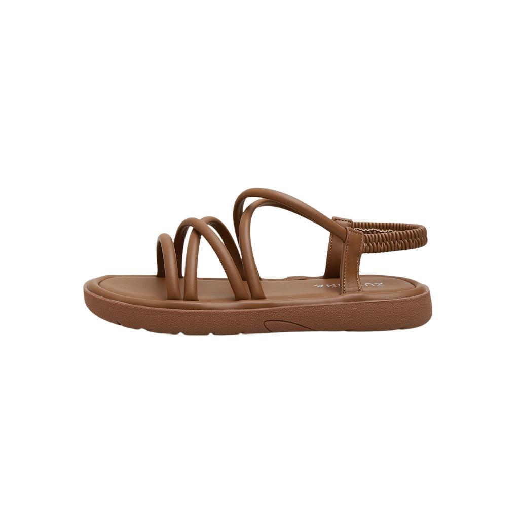 Roman thin strap sandals women's new cross strap platform one-word strap sandals fashionable and comfortable casual beach shoes