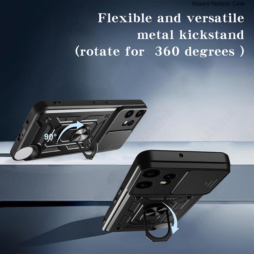 Slide Lens Armor Funda for Nothing CMF Phone 2 Pro 5G Case for Nothing CMF Phone 2 Pro 5G Case Magnetic Ring Stand Holder Cover