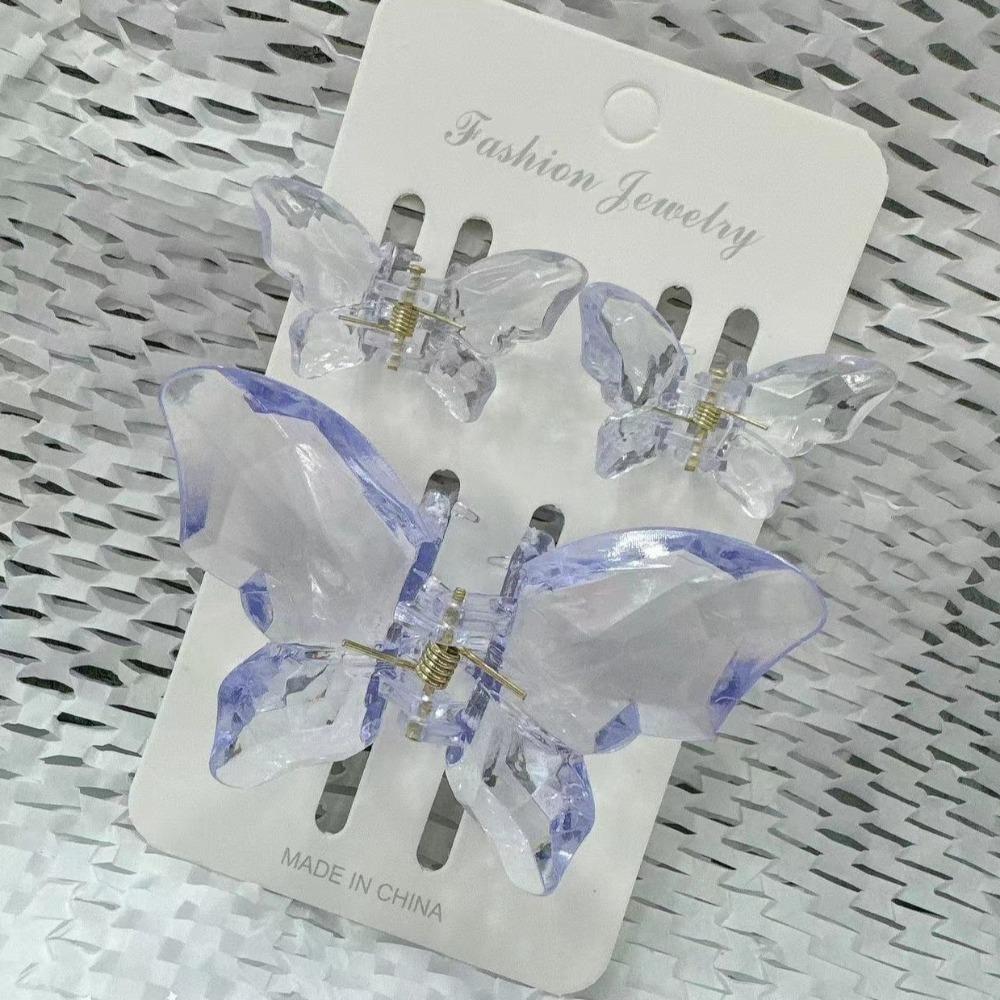 

3 шт./набор Пластиковая заколка для волос Красочный зажим для челки и секущихся волос Новая заколка-бабочка Аксессуары для волос прозрачный