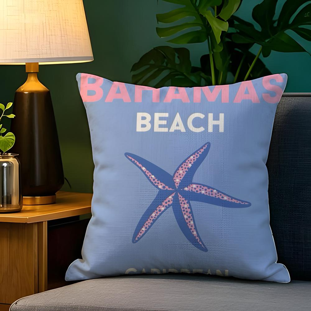 Beauty Summer Travel Series  Pillow Case Natural Linen Pillow Case DoubleSided Decor Sofa Pillowcase Home Decor