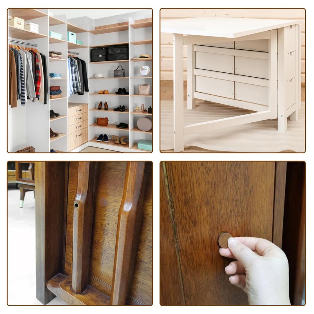 uxcell Screw Hole Cover Sticker PVC Adhesive Cover Dustproof Cap for Wooden Furniture Cabinet