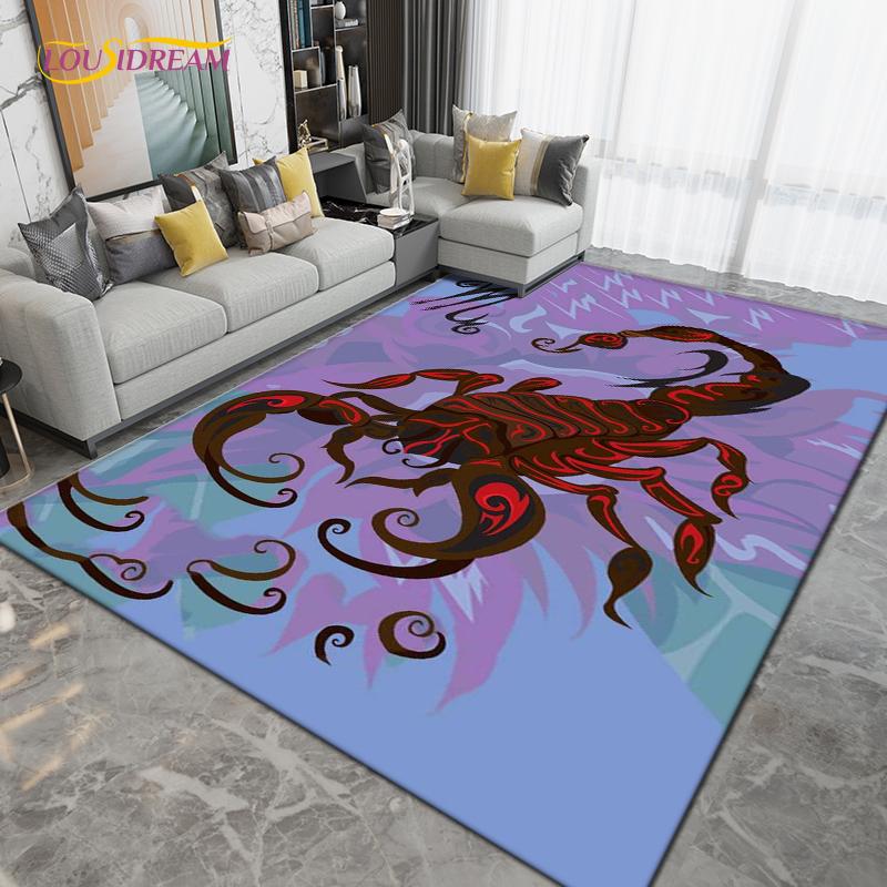 Skorpion Skorpion Bereichsteppich Groß, Teppich für Wohnzimmer Schlafzimmer Sofa Dekoration, Küche Badezimmer Fußmatte Rutschfeste Bodenmatte