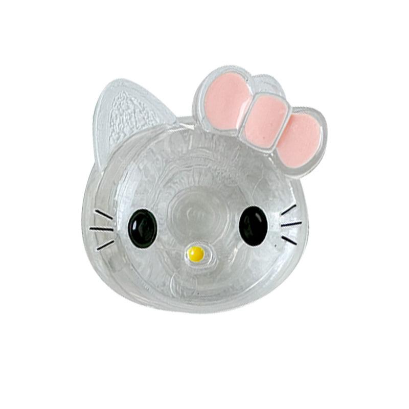 Mobile Phone Airbag Holder, Transparent Cat Bow, Black Pink Paste Type, Retractable Back Sticker, Desktop Watching Dramas