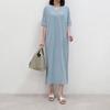 Mizqz Women V Neck Short sleeVe Ribbed Long Dress