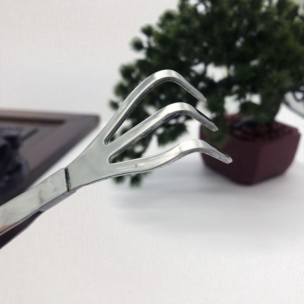 2-in-1 Bonsai Tweezers Mini Gardening Rake Soil Farming Tool Stainless Steel Root Rake Loosen Soil