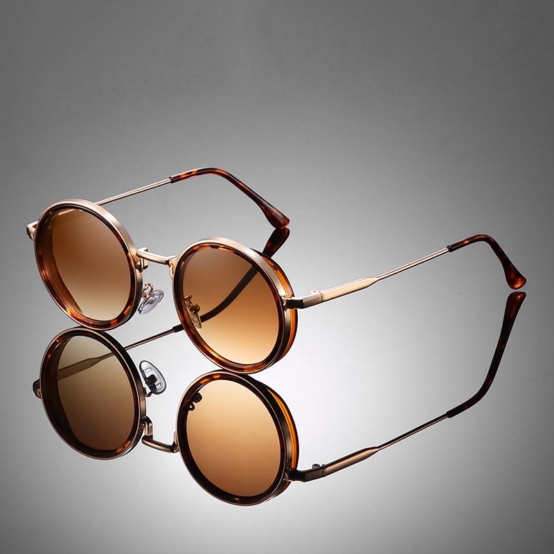 Unisex Retro Round Gradient Metal Sunglasses - Trendy, Fashionable, Modern M5242