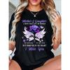 European Size Plus Size Women'S Memorial Wings Butterfly Graphic Tee - Heartfelt Mother & Daughter Emotional Quote Crew Neck T-Shirt