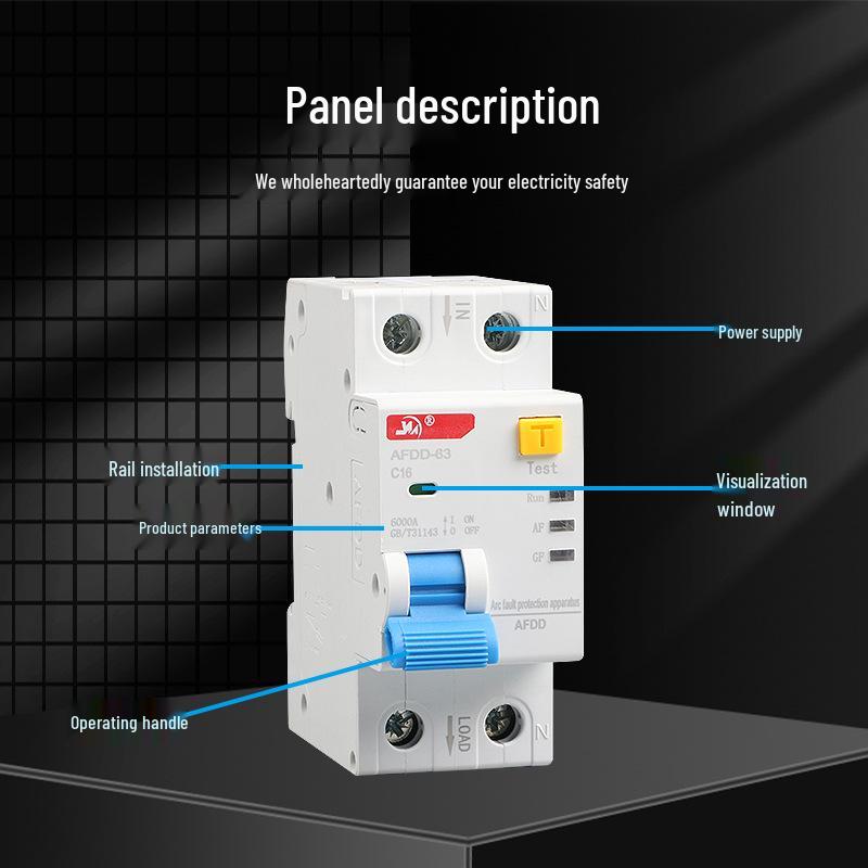 2P AFDD Arc Fault Circuit Breaker & Fire Detection Device with Leakage Protection