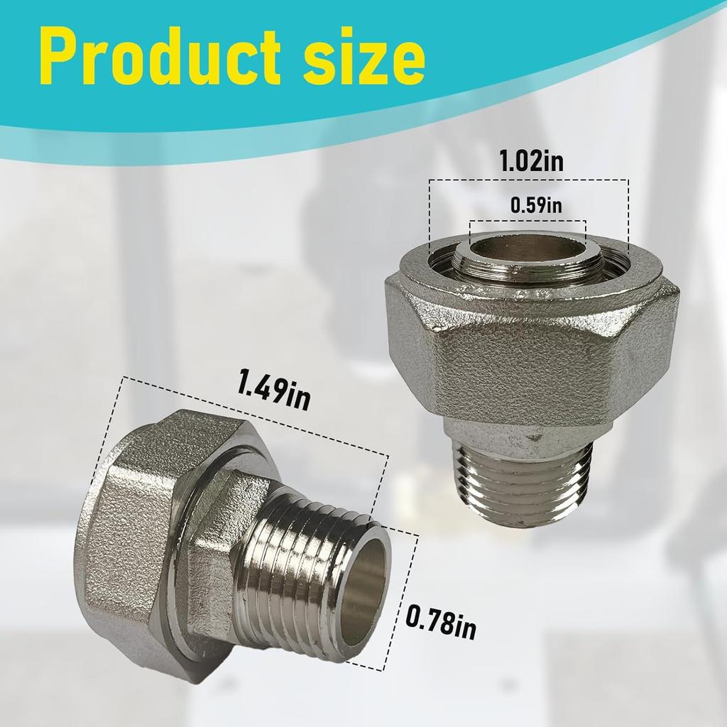 Metal Parts M8005 Straight Joint Double O-ring Compression System, Maxline M8005 Straight Joint for 3/4 "bushing with 1/2" NPT External Thread