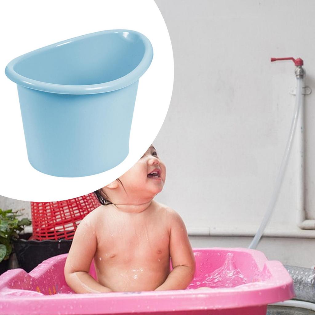 Bath Bucket with Support Seat Infant Bathtub for Infants Newborn Blue