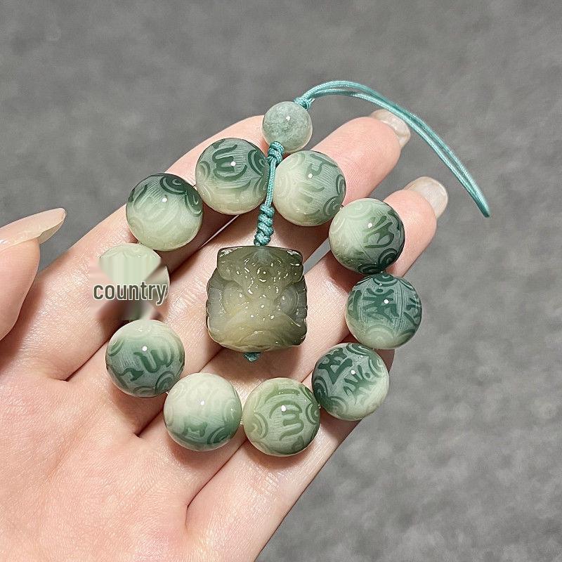 Bodhi Root Six-Character Mantra Beads: Women's Wrap-Around Bracelet for Prayer & Meditation.