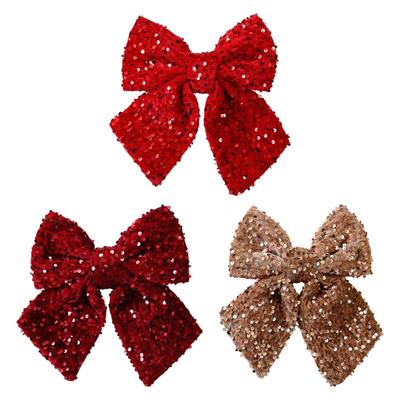 Christmas Tree Bowknot Decoration Christmas Bowknot Decoration Polyester Bowknot Charm for Festival Environment