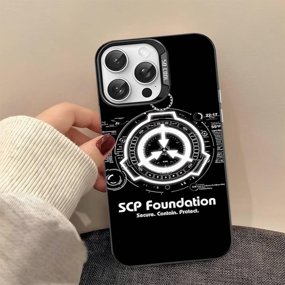 Classic Popular Scp F-Foundation Phone Case Color Silver Shell For LPhone 17 16 16e 15 14 13 12 11 Pro Max Plus