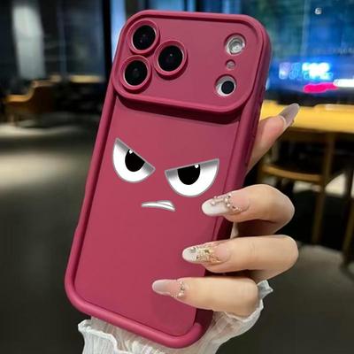 Angry Cartoon Eyes Funny Expression Soft Phone Case Compatible for iPhone 17 16 15 14 13 12 11 Air Pro Max Plus
