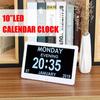 10'' Digital Dispaly LED Clock Calendar Day Home Decor Day/Week/Month/Year Support Night
