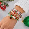 Christmas Snowflake Candy Snowman Reindeer Santa Claus Bell Soft Clay Crystal Rice Bead Multi-Layer Bracelet For Women Men Gift