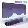 Pixel Art Cloudy Sky Mousepad Cute Mouse Pad Kawaii XXL E-Sports Desk Pad Extended Gaming Keyboard Mat Large Pink purple DeskMat