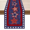 Blue Patriotic Red White Stars America 4th of July Memorial Day Independence Day Table Runner Decor for Kitchen Holiday Party