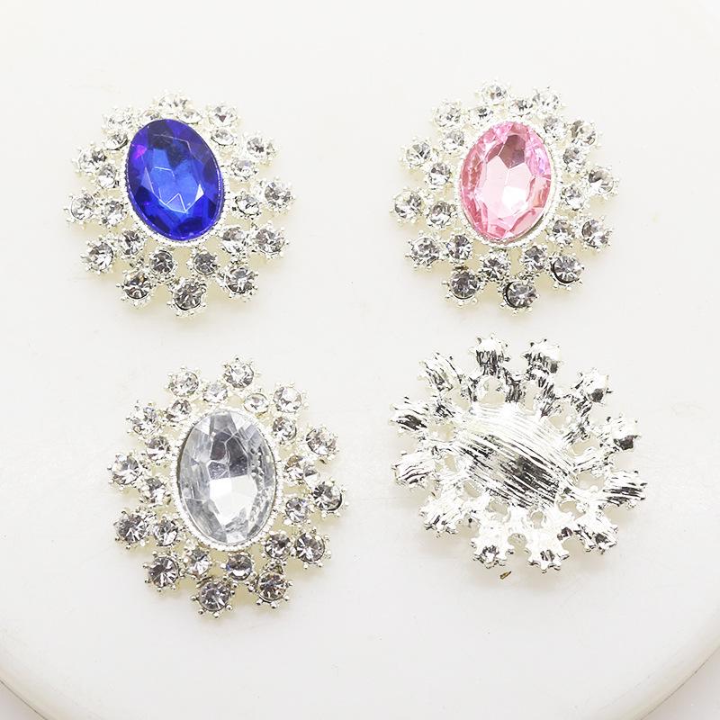 25x28mm Korean Alloy Rhinestone Acrylic Scarf Buckle Brooch