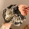 2PCS Lace Lace Headpiece with Antique Elegant Style Headband Female High Elasticity Headband Hair Rope Large Intestine Headband