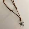 Adjustable Leather Rope Star Pendant Necklace for Women Vintage Ethnic Style
