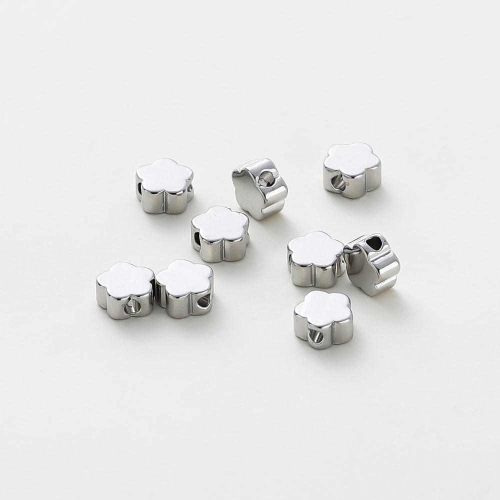 20PCS 14K 18K Gold Plated Brass Round Square Cross Flowers Beads Spacer Beads Jewelry Making Supplies DIY Necklaces Findings
