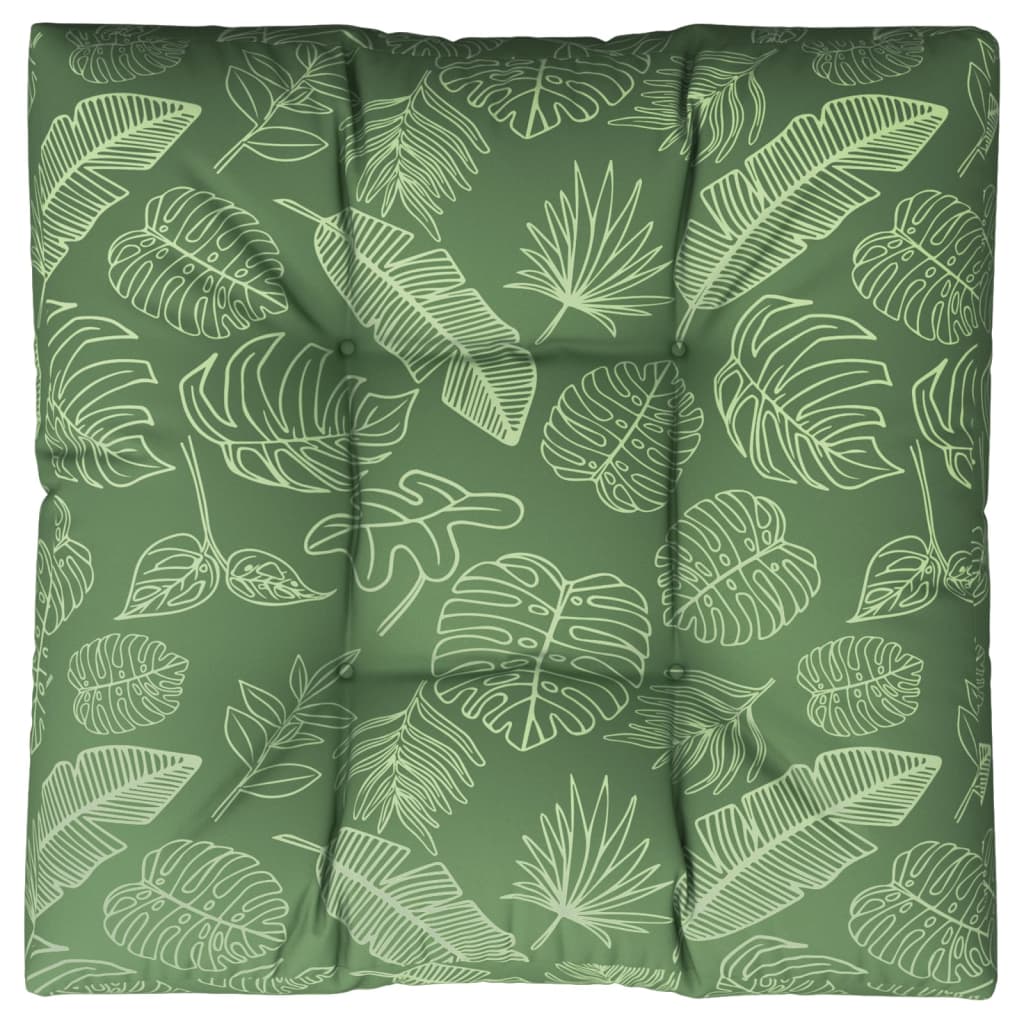 Pallet Cushion with Leaf Pattern 70 x 70 x 12 cm Fabric