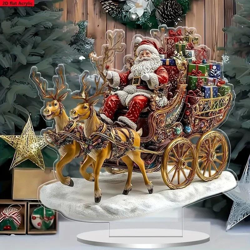 2D Acrylic Christmas Ornament for Holiday Tabletop Decor, Festive Home